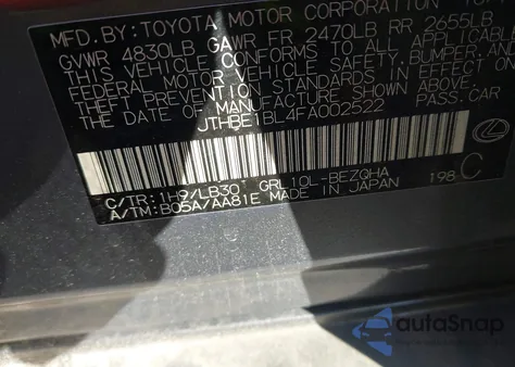 2015 Lexus Gs 350 z USA, uszkodzony, nr VIN JTHBE1BL4FA002522